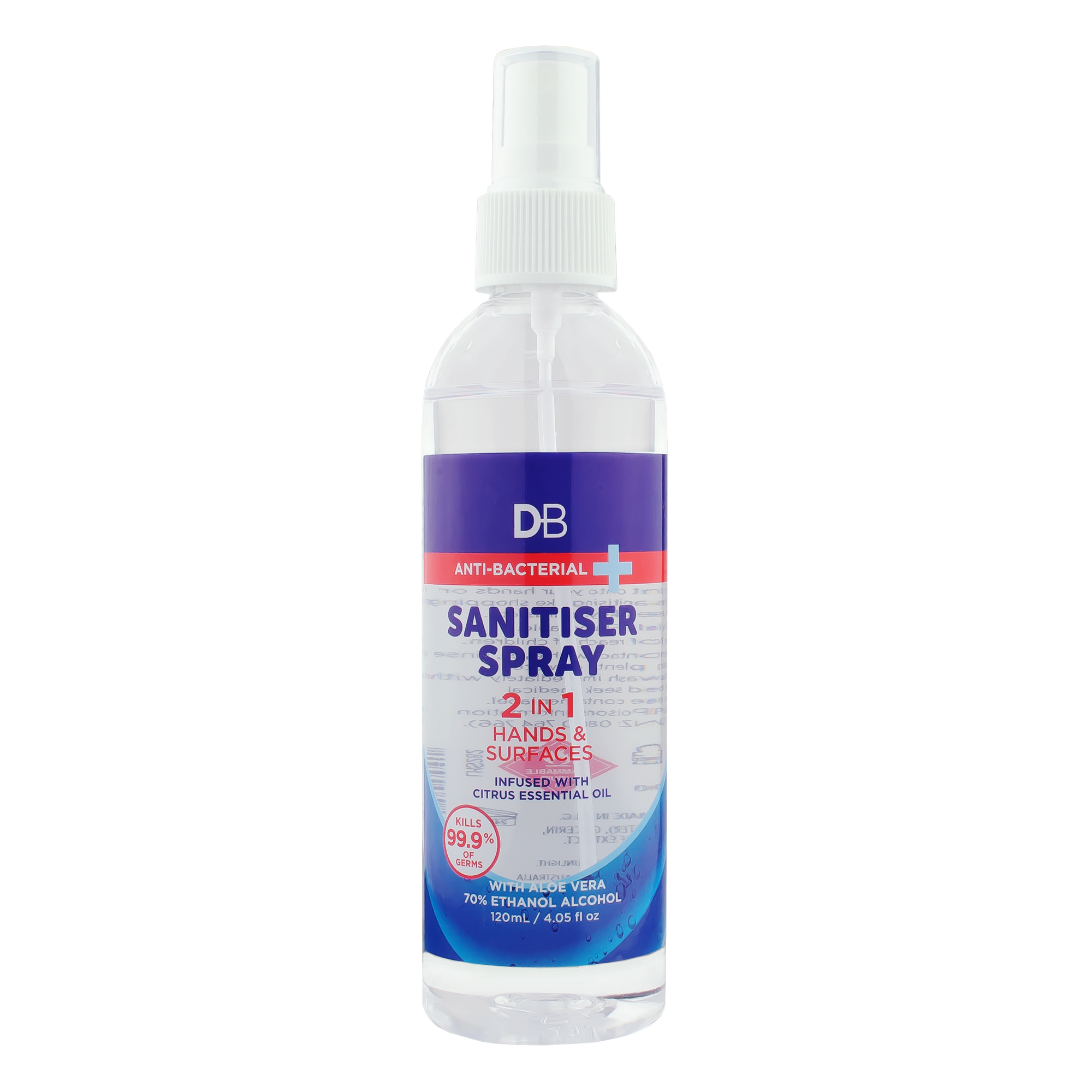 Anti-bacterial 2-in-1 Sanitiser Spray 120ml | DB Cosmetics