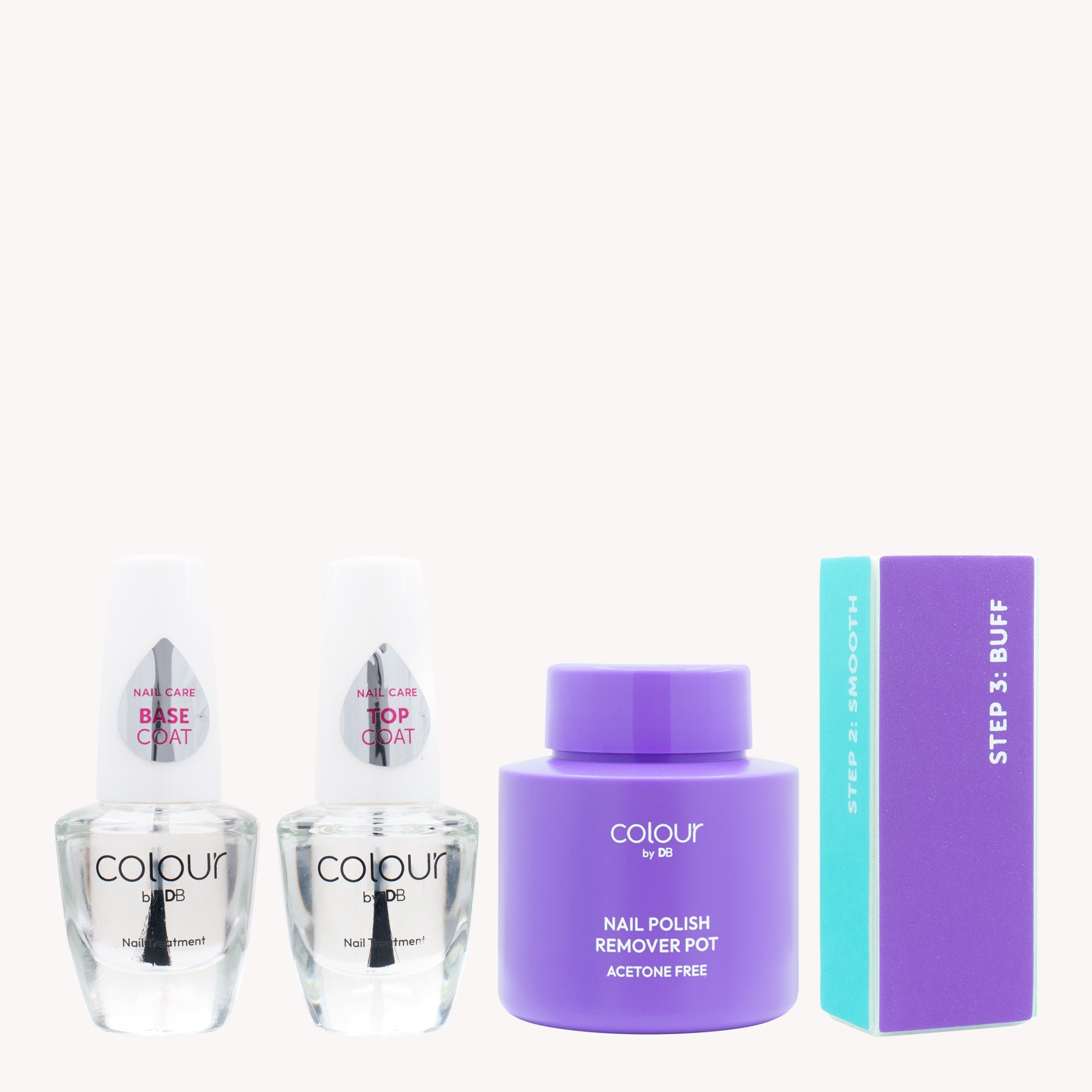 Nail Care Essentials Kit Products
Base Coat
Top Coat
Nail Polish Remover Pot
4 Sided Emery Board