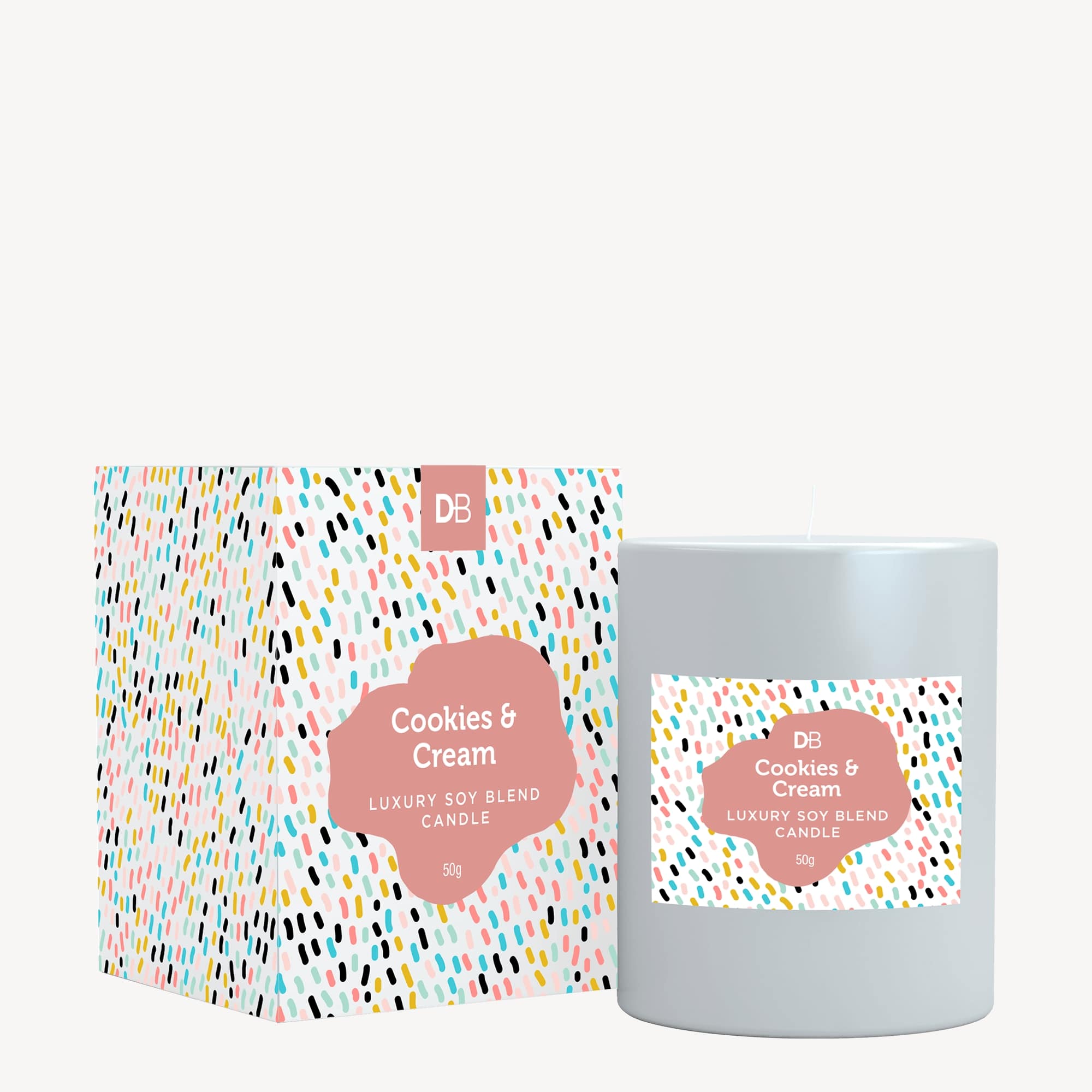 Luxury Soy Blend Candle (Cookies & Cream) | DB Cosmetics | 01