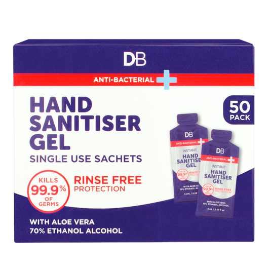 Anti-bacterial Hand Sanitiser Gel Sachets (50 pk) | DB Cosmetics