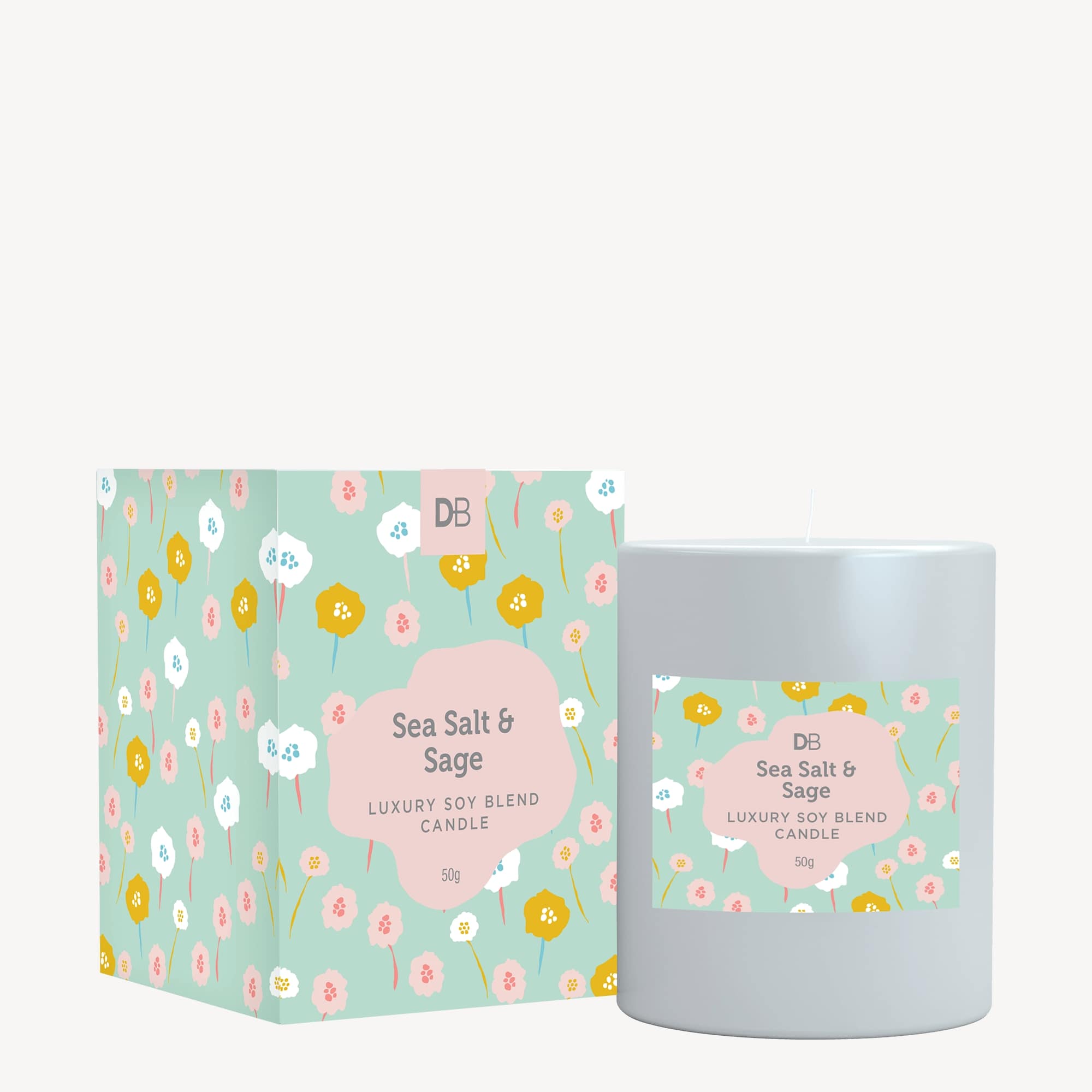 Luxury Soy Blend Candle (Sea Salt & Sage) | DB Cosmetics | 01