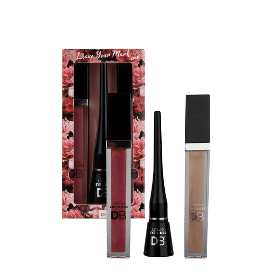 Leave Your Mark 2-Piece Lip Gloss + Liquid Eyeliner Kit | DB Cosmetics | 01
