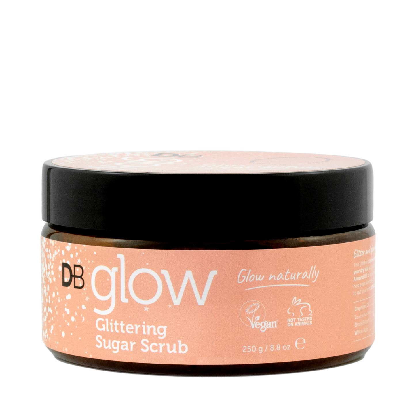 GLOW Glittering Sugar Scrub | DB Cosmetics