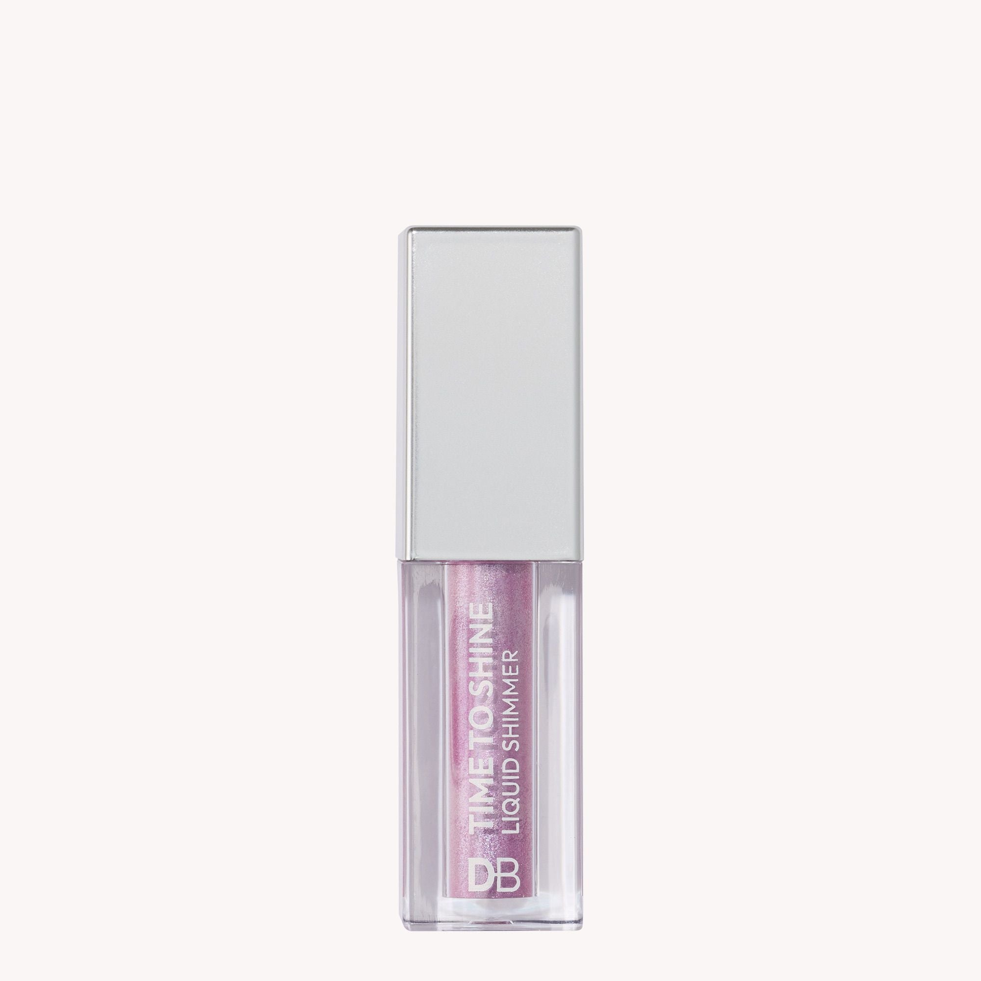 Lip gloss with a silver cap on a white background