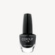 Black nail polish bottle, labelled "Colour by DB French Formula," against a plain white background. Sleek and elegant design.