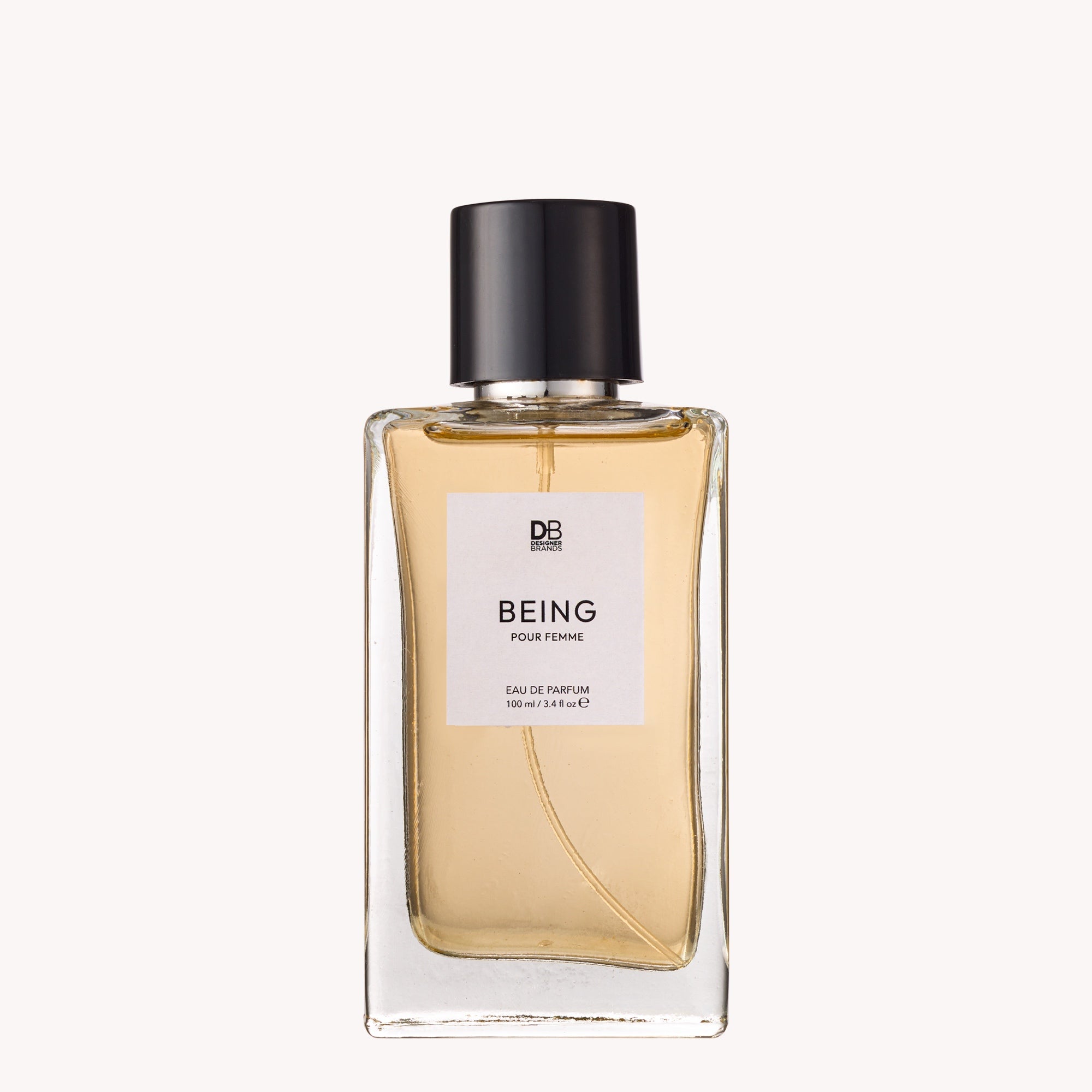 Perfume bottle labeled 'Being' on a white background