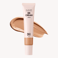 BB cream tube with swatch on a white background