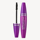 Purple mascara tube labeled "Lash Extensions" with wand, promises extreme length and volume. Sleek, modern design.