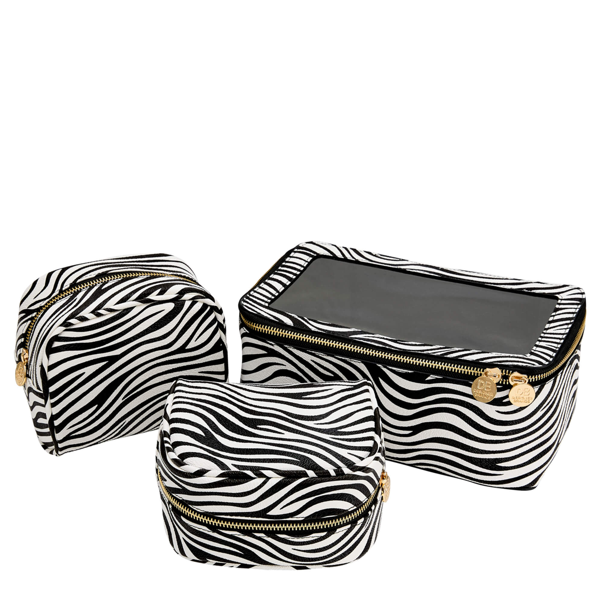 See-All Cosmetic Bag Trio (Zebra) | DB Cosmetics